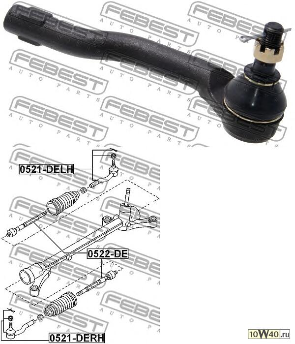 Код оригинала: D65132280, <BR>Наконечник рулевой правый (mazda 2 de 2007-)
