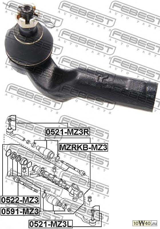 Наконечник рулевой правый (mazda 3 bk 2003-2008)