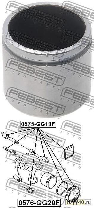 поршень суппорта тормозного переднего (mazda 6 gg 2002-2007) febest