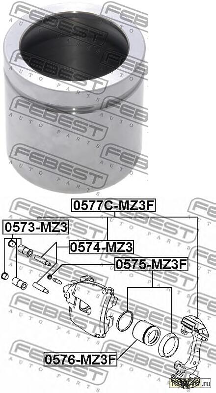 поршень суппорта тормозного переднего\ mazda 3 / 5, volvo s40 / v50 03>