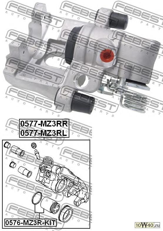 суппорт тормозной задний левый (mazda 3 bk 2003-2008) febest