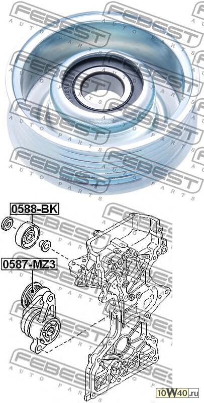 ролик натяжной без натяж.\ mazda 3 bk 2003-2008