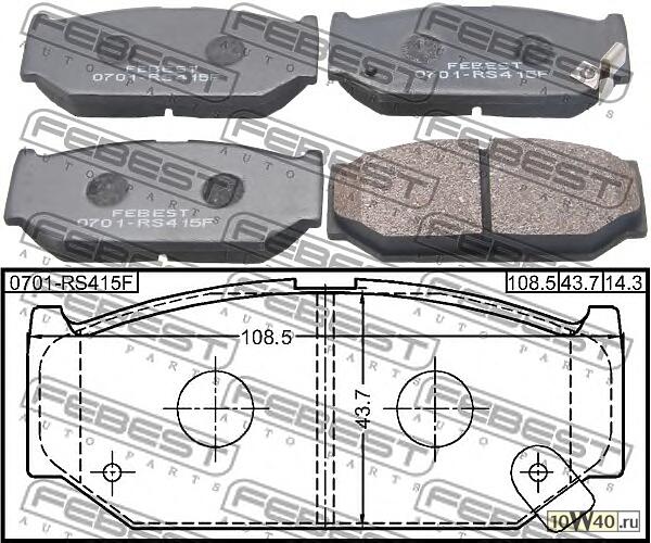 колодки тормозные передние suzuki swift rs413 / rs415 / rs416 2003-2010