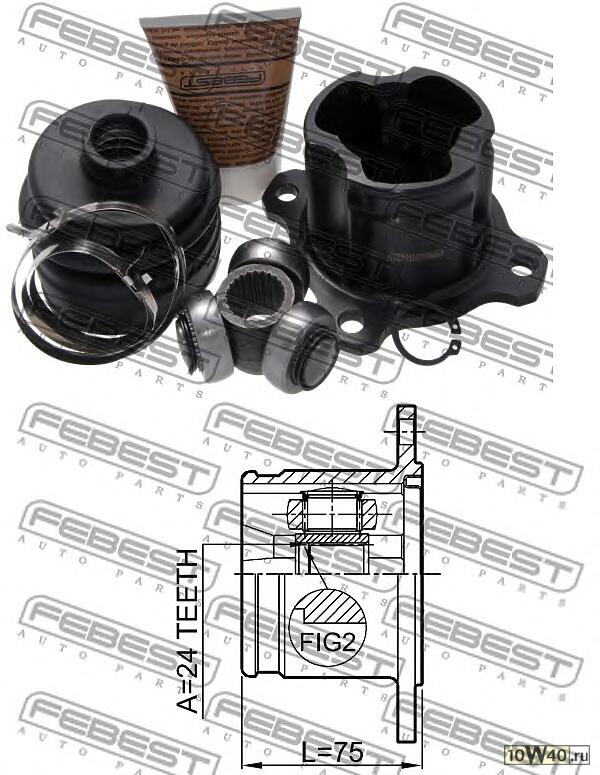 шрус внутренний левый 24x137.5 (suzuki grand vitara / escudo jb416 / jb420 / jb627 2006-) febest