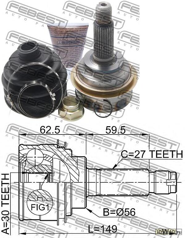 шрус наружный 30x56x27 subaru legacy b12 1997.11-2003.04 [jp]