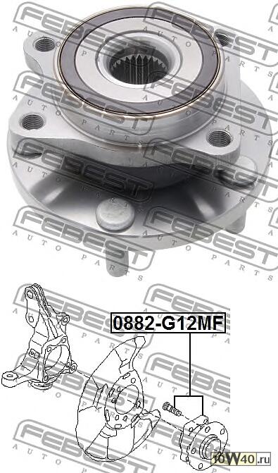 Ступица с подшипником SUBARU IMPREZA II-III 05- пер. AWD/WRX ST1
