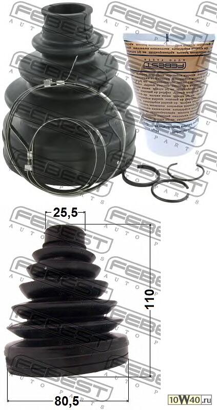 Пыльник ШРУСа внутренний 80.5X110X25.5 CHEVROLET CRUZE (J300) 2009- 1015-J300T