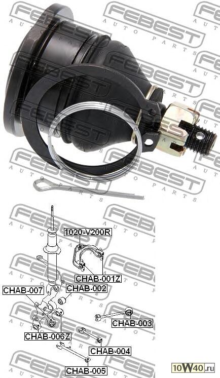 опора шаровая заднего верхнего рычага (chevrolet epica (v200) 2003-2006) febest