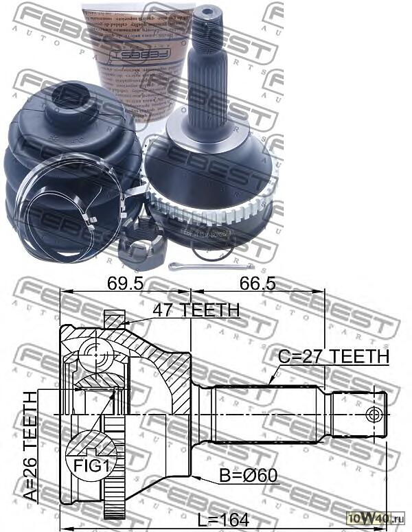 шрус наружный к-кт 26x60x27\  sonata 01-05