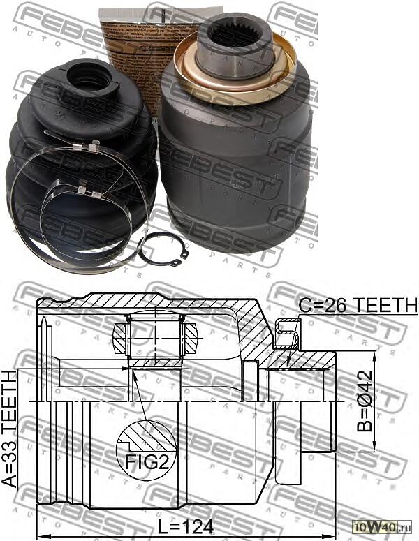 ШРУС внутренний (справа) 33x42x26 /К-кт со смазкой/