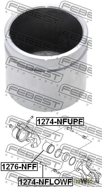 поршень суппорта тормозного переднего (nissan tIIda c11 2005-) febest