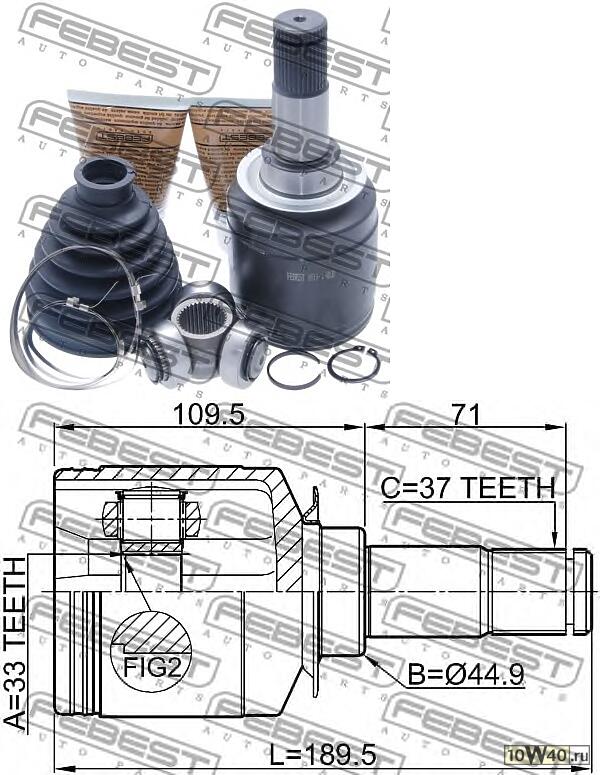 ШРУС ВНУТРЕННИЙ 33X44.9X37 MERCEDES-BENZ ML-CLASS 164 2004-2011