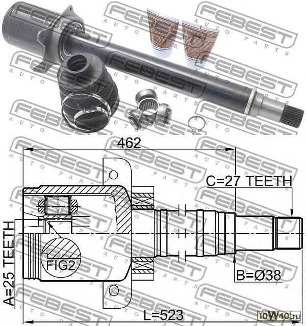 шрус внутренний правый 25x37.9x27 mercedes benz a-class 169 2003-2012