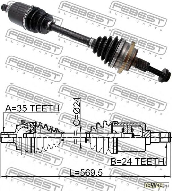 ПРИВОД ПРАВЫЙ 24X534X35 MERCEDES BENZ C-CLASS 203