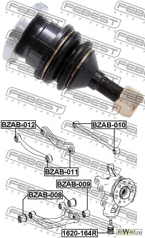 опора шаровая заднего нижнего рычага (mercedes benz ml-class 164 2004-2011) febest
