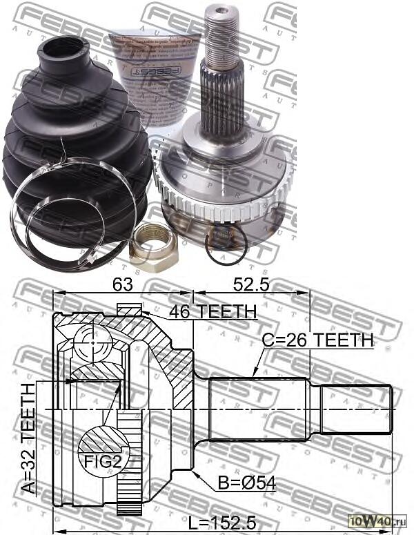 шрус наружный к-кт\ chrysler cirrus / sebring, dodge stratus 2.0 / 2.4 / 2.5 / 2.7 / 3.0 98-06