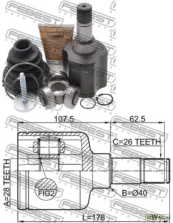шрус внутренний левый к-кт\ ford mondeo / s-max / galaxy 06-15