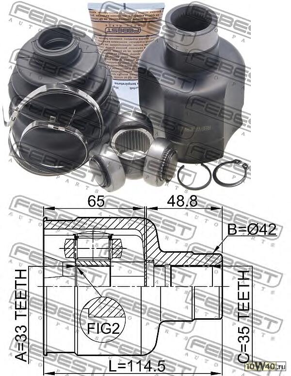шрус внутренний правый к-кт 33x42x35\ ford mondeo 00-07