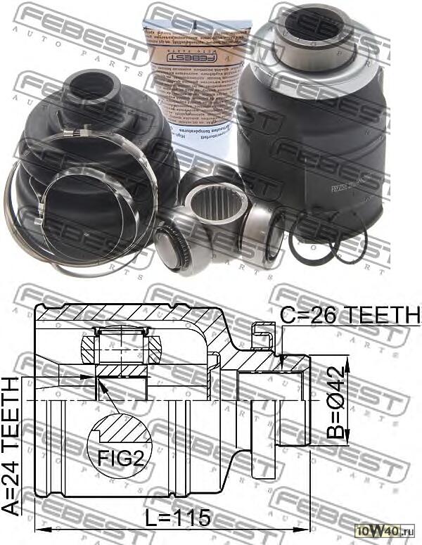шрус внутренний правый 24x42x26 ( sportage 2004-2010)