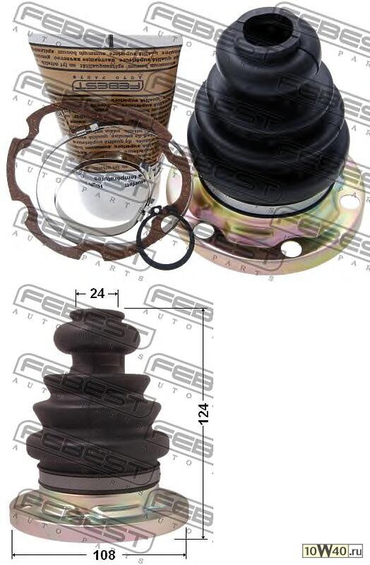 пыльник шрус внутренний (108x124x24) комплект (volkswagen passat b5 / b5+ 1997-2005) febest
