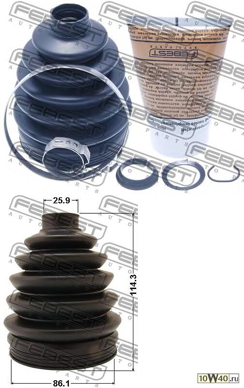 пыльник шрус наружный (86 1x114 3x25 9) комплект skoda octavia II 2004-2012