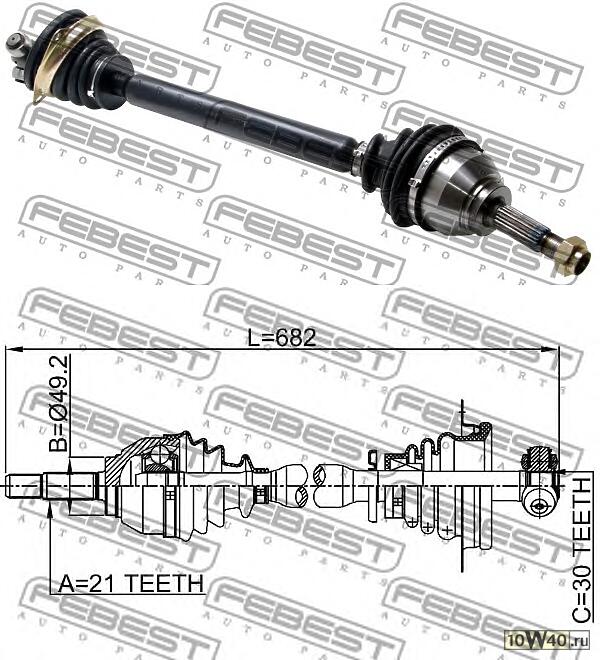 Код оригинала: 8200698520, <BR>ПРИВОД ЛЕВЫЙ 30x682x21 (RENAULT LOGAN 2005-)