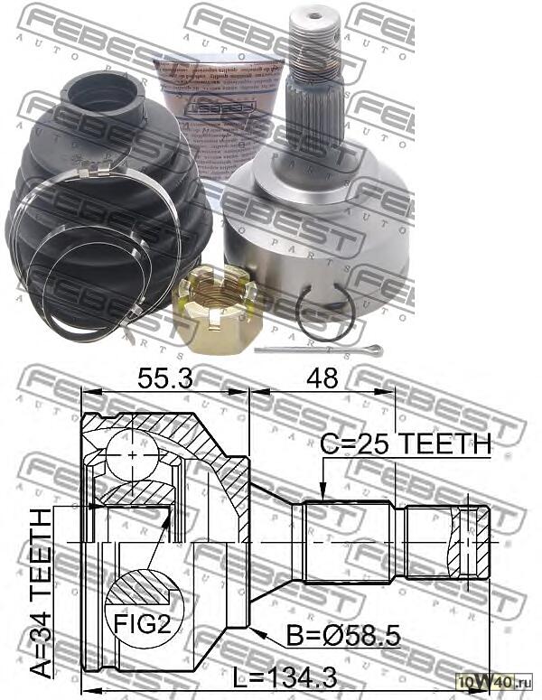 шрус наружный к-кт\ citroen c4, peugeot 307 1.4-2.0i / hdi 02>