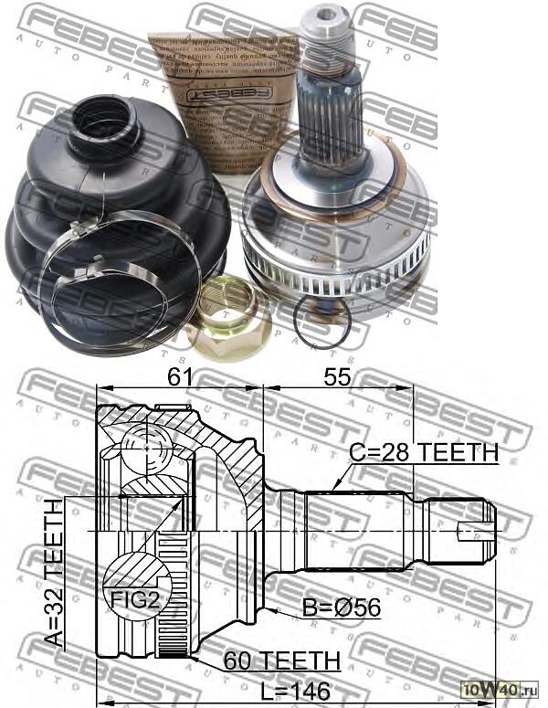 Код оригинала: TDJ100470, <BR>Шрус наружный 32x56x28 (land rover freelander ii 2006-)