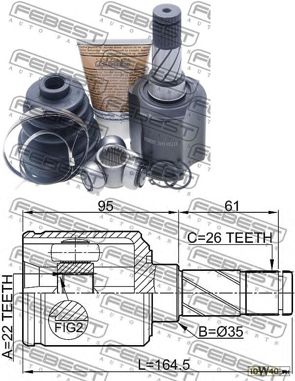 к-кт шруса внутреннего заднего 22x35x26\ land rover freelander 2 06>