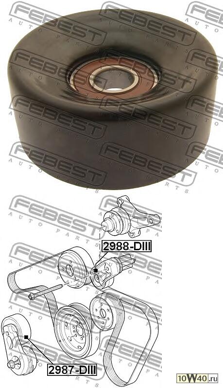 ролик натяжной ремня грм\ peugeot 607 / 407, citroen c6 2.7hdi 05>