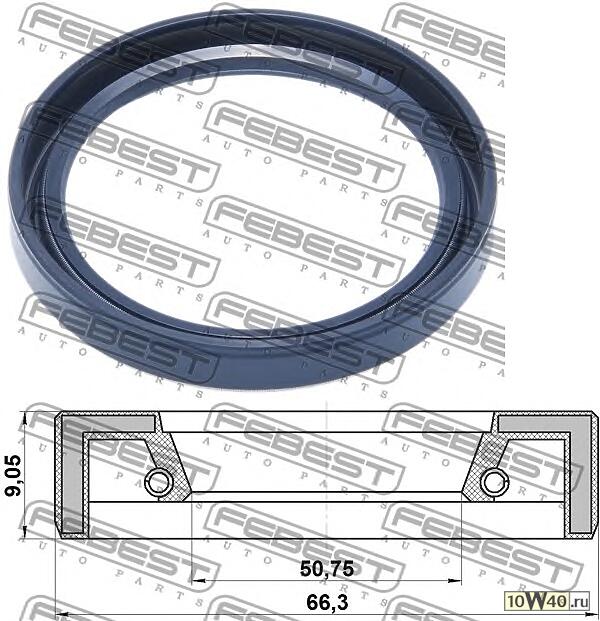 сальник привода (52x66x9.1) nissan primera p12 2001-2007