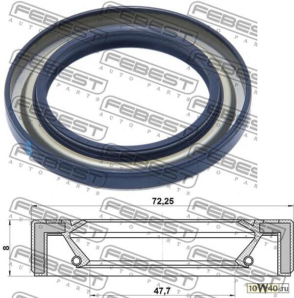 Сальник привода MITSUBISHI OUTLANDER CU# 2002-2006 (49X72X8) 95GAS-49720808X