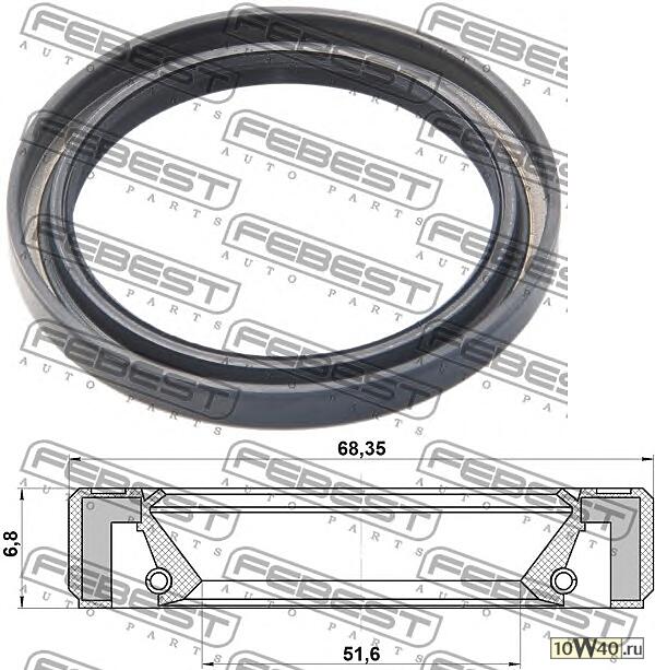 Сальник ступичный передний SUZUKI SWIFT 1993-2003 (53x68x6.8) 95GBY-53680707X
