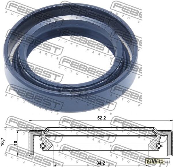 сальник привода 34.2x52.2x10x10.7 mitsubishi l200 l200 sportero ka b0 2005.05-2015.03 [ge]