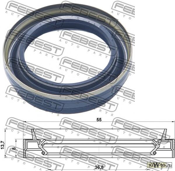 сальник привода 38x55x8 / 13.7\ nissan murano / qashqai / x-trail 01>