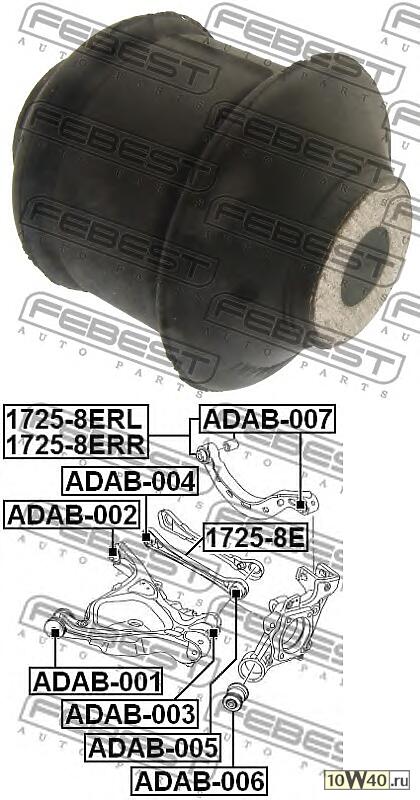 сайлентблок зад.подвески внешн.\ audi a4 1.6-2.4 / 1.8t / 1.8t quattro 01-041