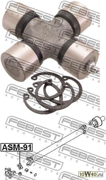 крестовина карданного вала 25x76.8 (mitsubishi pajero II v14w-v55w 1991-2004) febest