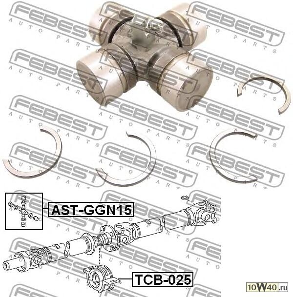 Крестовина карданного вала TOYOTA LAND CRUISER PRADO 120 2002-2009 (29x48) AST-GGN15