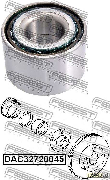 подшипник ступичный передний (32x72x45) (toyota mark 2 / chaser / cresta gx100 1996-2001) febest