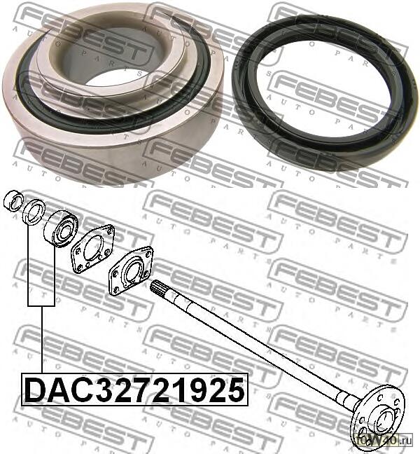 подшипник шариковый задней полуоси (32x72x19x25) ремкомплект (toyota cami j100e / j102e / j122e 1999-200
