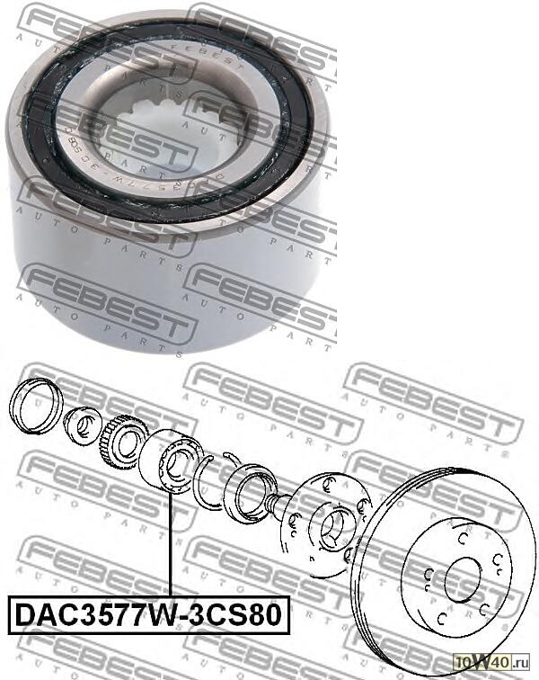 подшипник ступичный передний (35x77x42) (toyota crown / crown majesta uzs15 / gs151 / jzs15 / ls151 1995-2