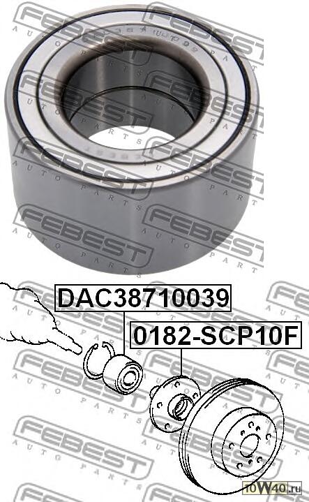 подшипник ступичный передний (38x71x39) (toyota yaris ncp1 / nlp10 / scp10 1999-2005) febest