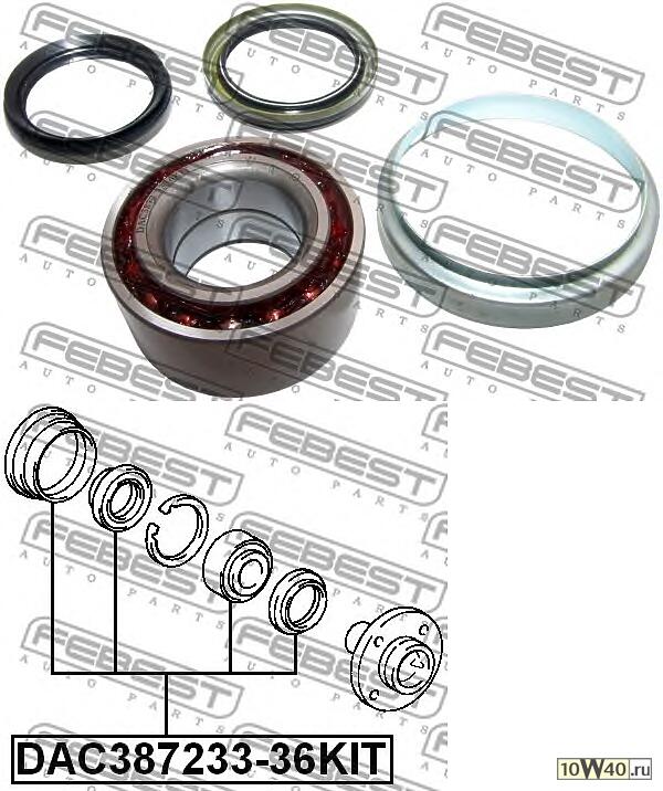 подшипник ступичный передний (38x72x33x36) ремкомплект (toyota corolla ae10 / ce10 / ee10 1991-2002)
