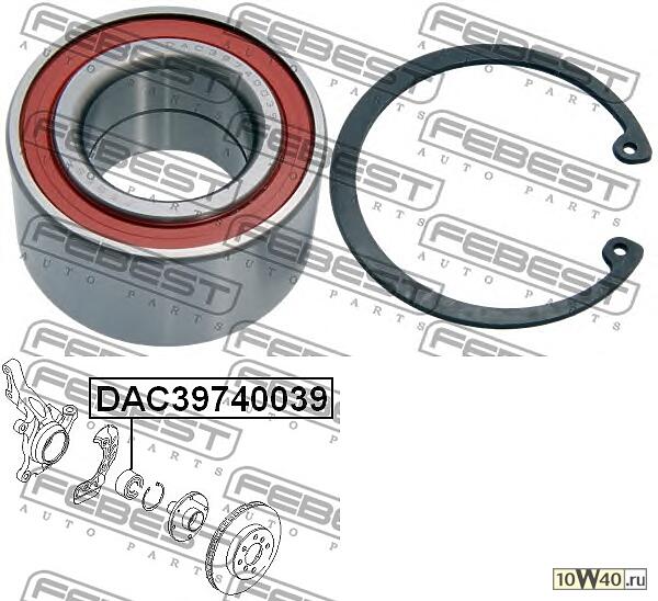 подшипник ступичный передний (39x74x39) (chevrolet lacetti / optra (j200) 2003-2008) febest