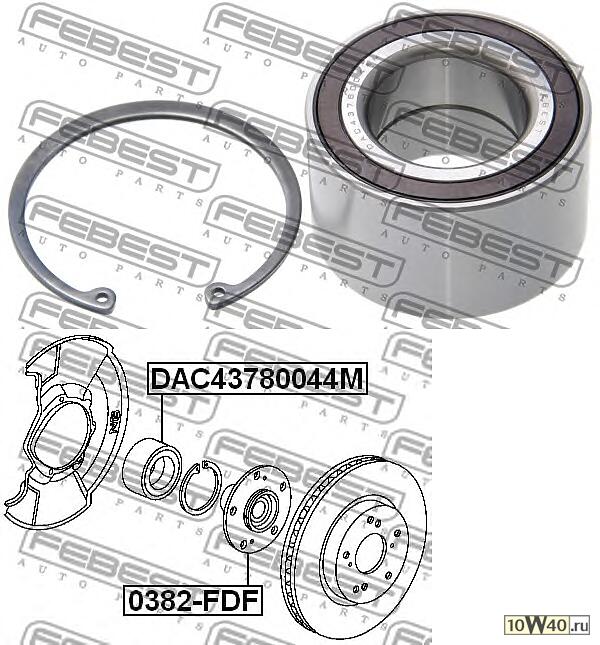 подшипник ступичный передний (43x78x44) (honda civic fd 2006-2012) febest