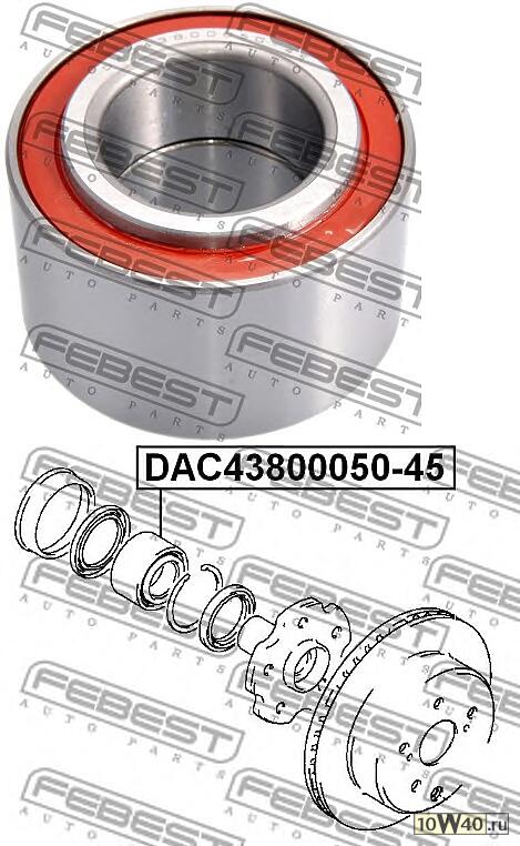 подшипник ступичный задний (43x80x50x45) (toyota mark 2 / chaser / cresta gx100 1996-2001) febest