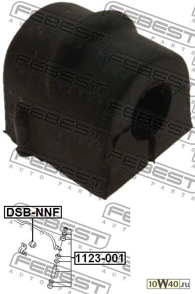 втулка переднего стабилизатора (daewoo nexia new 2009-) febest