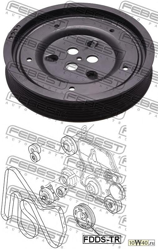 шкив коленвала\ ford transit 2.5d 94>
