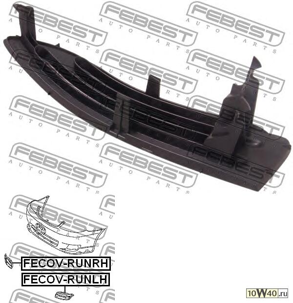 заглушка фары противотуманной правая (toyota corolla ce120 / nze12 / zze12 2000-2008) febest