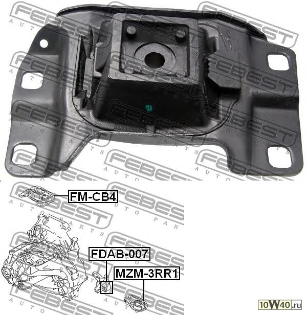 подушка двигателя левая (ford focus II 2004-2008) febest